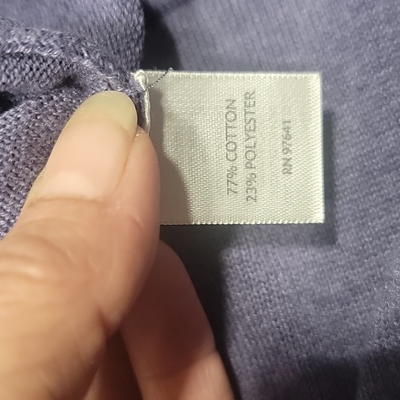 J Jill Blue-Purple Cotton Blend V-Neck Sweater, Size M, EUC - Picture 9 of 9